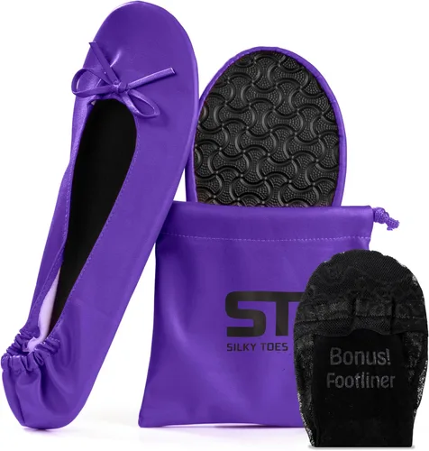 Vista 41 de Silky Toes Zapatos planos plegables para mujer, zapatos de ballet para A-Negro