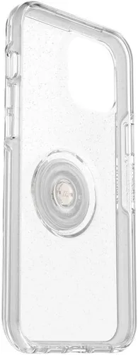 Vista 6 de OtterBox Funda transparente para iPhone 12 mini Otter + Pop Symmetry Series - Stardust POP, PopSockets integrado PopGrip, delgada, apta