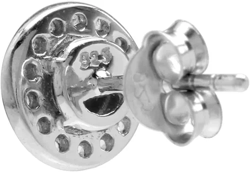Vista 3 de Silvershake - Pendientes de tuerca de plata de ley 925 chapados en oro blanco de 0.197in
