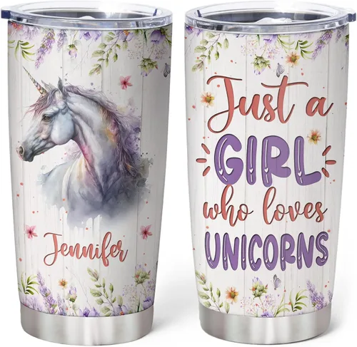 Vista 28 de Hyturtle Regalos personalizados para los amantes de los osos – Just A Girl Who Loves Bears - Vaso de acero inoxidable con nombre personalizado de 20