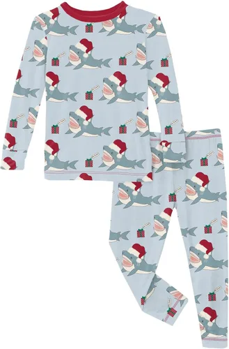 Vista 136 de KicKee Pants Conjunto de pijama de manga larga con estampado de piezas 90's Plaid
