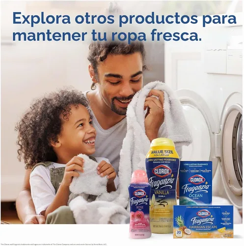 Vista 8 de Clorox Fraganzia - Hojas para secadora, aroma Hawaiian Escape, 105
