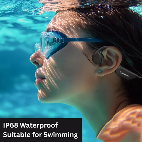 Vista 3 de Auriculares de oído abierto Bluetooth inalámbricos, IP68 impermeables de conducción ósea Bluetooth, auriculares inalámbricos Bluetooth, auriculares