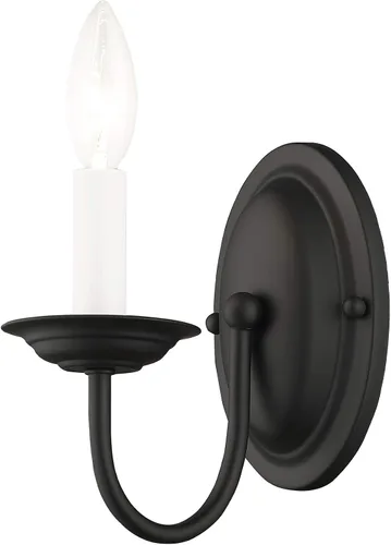 Vista 3 de Livex Lighting 4151-04 Home Basics Aplique de Pared Negro de 1 Luz