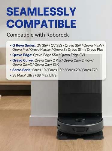 Vista 2 de Bolsas de polvo reutilizables para Roborock Qrevo S8 MaxV Ultra, S8 Max Ultra, Saros 10R Robot Vacuum Multifunctional Dock, Bolsas de aspiradora