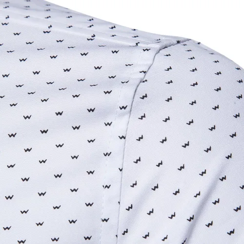 Vista 4 de MUSE FATH Camisa de vestir estampada para hombre-Algodón Casual Manga Corta Camisa de ajuste regular