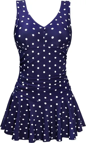 Vista 3 de AONTUS Trajes de baño de una pieza para mujer, talla grande, control de abdomen, trajes de baño