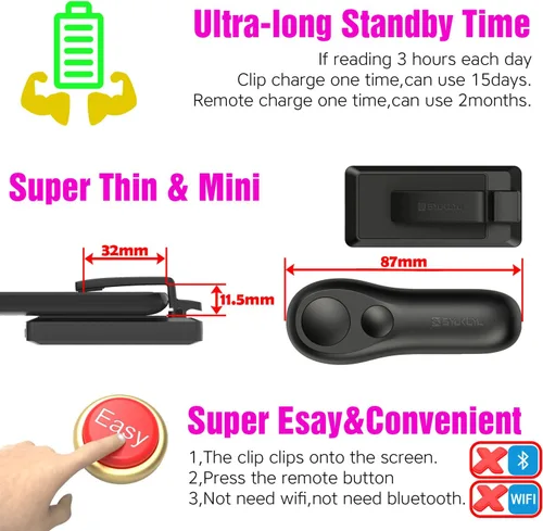 Vista 6 de SK SYUKUYU RF - Control de página remoto, volteador de páginas para Kindle, iPad, Surface, Comics, iPhone, tabletas Android, lectura de novelas