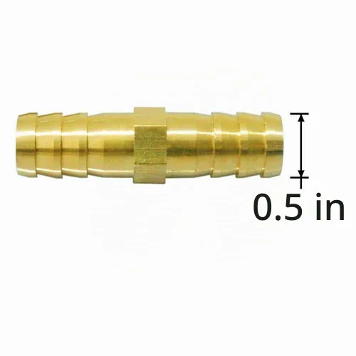 Vista 4 de Da by 3 unids 1/2" (12.5mm) Barb Splicer Mender Hose Latón Barb Fitting con 6 abrazaderas de tubo de acero inoxidable para agua/combustible/aire