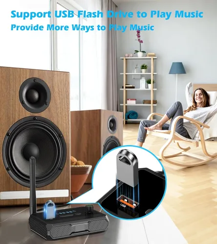 Vista 6 de KAIY Receptor Bluetooth 5.4 para estéreo casero, baja latencia óptica