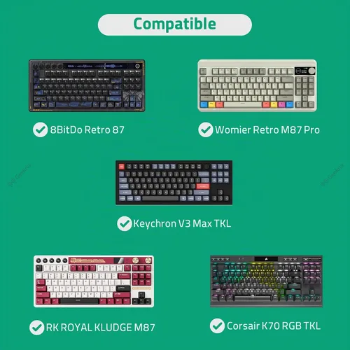 Vista 3 de GEEKRIA TKL - Funda rígida para teclado, compatible con 8BitDo Retro 87, RK Royal KLUDGE M87, Keychron V3 Max TKL, bolsa de transporte de viaje
