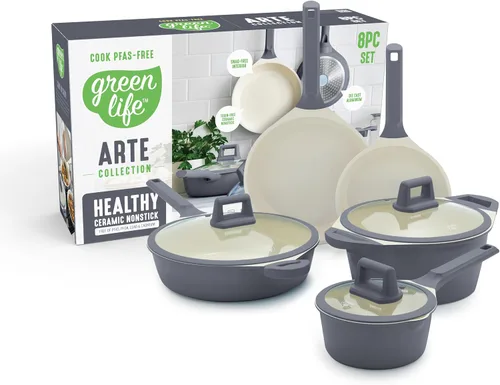 Vista 14 de GreenLife Juego de utensilios de cocina antiadherentes de cerámica de 8 piezas, apto para inducción, no tóxico, sin PFAS, apto para lavavajillas