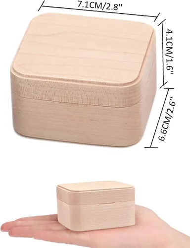 Vista 4 de Sinzyo Caja musical con mecanismo tallado de madera vintage, caja de música de cuerda para regalo para Navidad, caja de música «Merry Go Round of