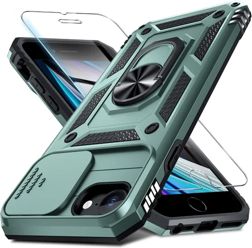Vista 124 de Janmitta Funda para iPhone 8 Plus/7 Plus/6 Plus, Cubierta de Teléfono con Cubierta Deslizante Integrada para Lente de Cámara + Protector