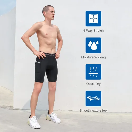 Vista 4 de Roxdme 5 or 1 Pack Compression Shorts Men Spandex Sport Shorts Athletic Workout Running Tights Performance Underwear