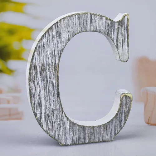 Vista 11 de Letras de madera rústica sin terminar de 8 pulgadas para decoración de pared, letras decorativas de pie en rodajas, decoración de tablero