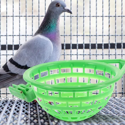 Vista 9 de Mipcase Cuenca de nido de pájaro para pájaros pequeños, soporte de anidación verde para loros, fácil de instalar, prácticos suministros para pájaros