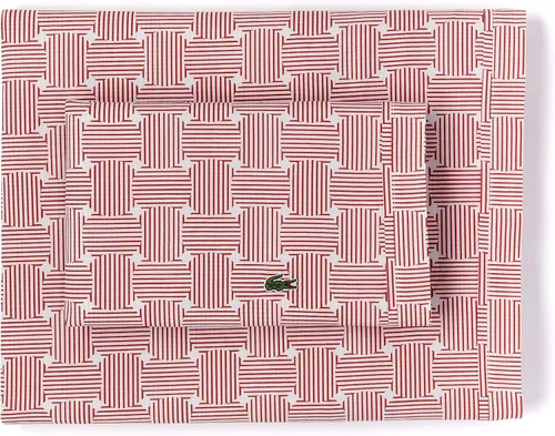 Vista 25 de Lacoste Juego de sábanas de algodón de 4 piezas, archivo, rosa barroco, Queen