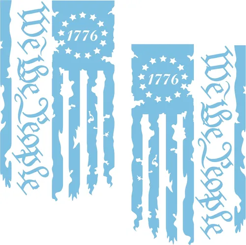 Vista 16 de We The People Betsy Ross Flag 1776 - Calcomanía de vinilo para puerta trasera de camión, 2 unidades, calcomanías de preámbulo de la Constitución