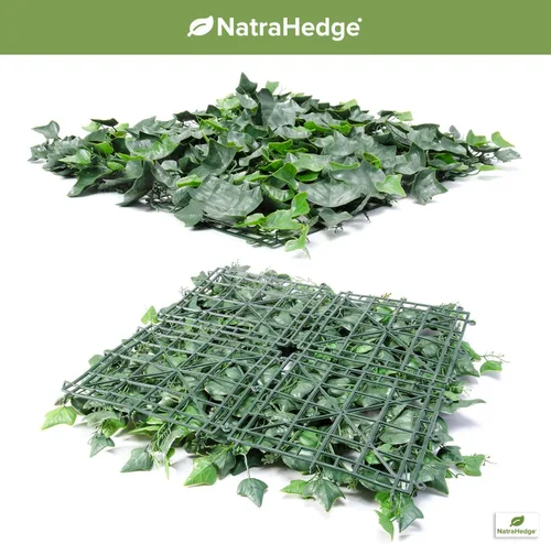 Vista 8 de NatraHedge Paneles de pared de hiedra artificial de 20 x 20 pulgadas (paquete de 12) Resistente a los rayos UV Decoración de vegetación