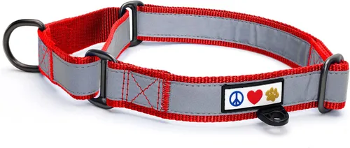 Vista 30 de Pawtitas Collar de perro Martingala personalizado reflectante reflectante bordado nombre personalizado número de teléfono ajustable para cachorros