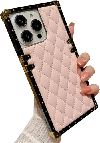 Vista 10 de Changjia Funda para iPhone 15 Pro Max para mujer, bonita decoración dorada de lujo, esquina de TPU suave, parachoques elegante, a prueba de golpes