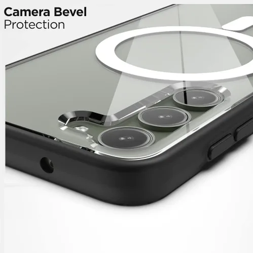 Vista 5 de ENCASED Funda magnética diseñada para Samsung Galaxy S23, compatible con carga MagSafe y accesorios, transparente/negro (versión 2023)
