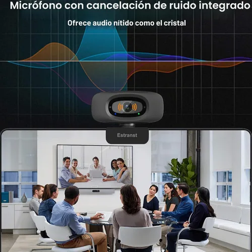 Vista 3 de Cámara web 1080P para PC, portátil, MacBook, computadora de escritorio, con micrófono y cubierta de privacidad y adaptador USB C