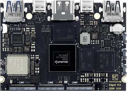 Vista 8 de Khadas Mini ARM PC computadora de placa única RK3588S SoC CPU de 8 núcleos y GPU de 4 núcleos, 6 tapas NPU, computadora de escritorio compacta 8+32GB