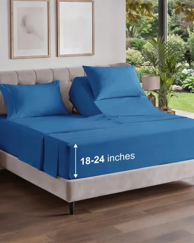 Vista 600 de Extra Deep Twin XL Sheet Set - 3 Piece College Dorm Room - White 01-Blanco