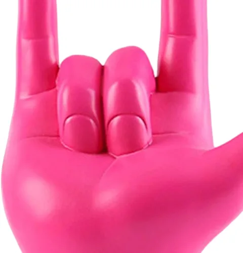Vista 2 de MagiDeal Modern Love You - Estatua de gesto de dedo, escultura de mano de roca, manualidades coleccionables para centro de mesa, escritorio, Rosa