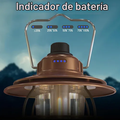 Vista 6 de Linterna de camping LED recargable, cobre