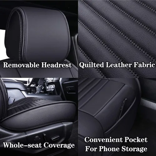 Vista 5 de Fundas de asiento de coche Aierxuan de piel, para asiento delantero, para camión
