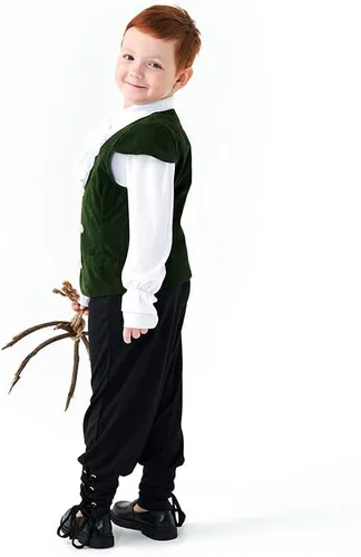 Vista 5 de GRAJTCIN Pantalones de tobillo medievales para niños, disfraz de pirata vikingo renacentista, para Halloween, cosplay, pantalones góticos