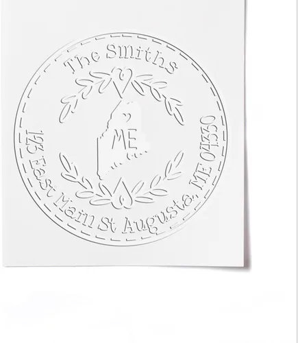 Vista 195 de Alabama State Wreath - Sello de sello de dirección personalizado para invitaciones de fiesta, tarjetas de vacaciones y decoración del hogar Sello