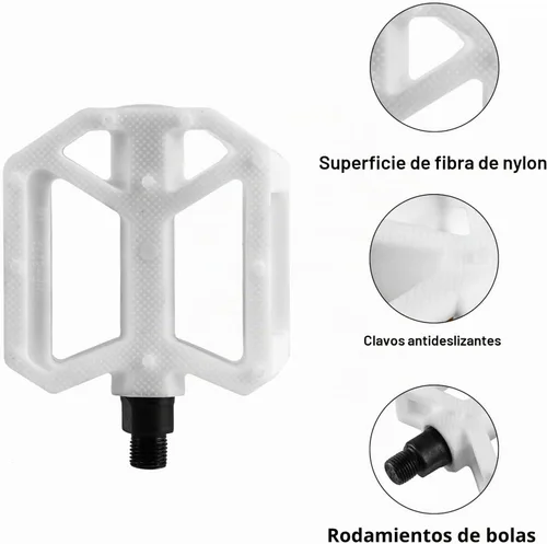 Vista 3 de AVASTA Durable Polypropylene Bicycle Pedals with Reflector for Mountain Bike Road Bike and Other Bicycles,Two Thread Size（9/16”&1/2“）