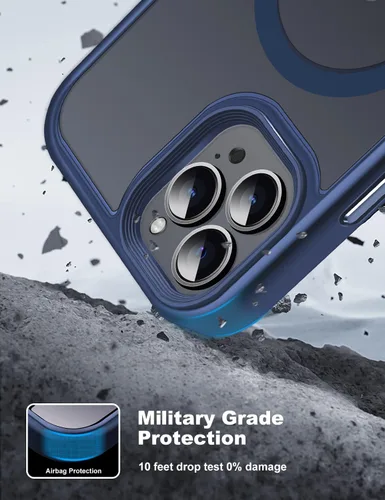 Vista 3 de Tigowos Funda para iPhone 12 Pro Max con diseño previsto para MagSafe de 10 pies, resistente a las caídas, con sensación de piel mate, cubierta