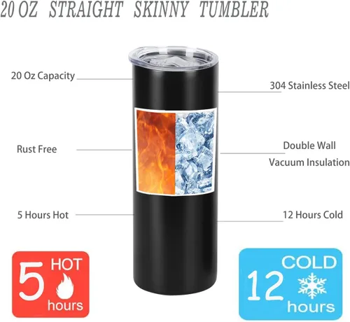 Vista 4 de Paquete de 4 vasos delgados de 20 onzas, juego de vasos delgados de acero inoxidable en caja de regalo individual, 20 onzas de capacidad, vaso