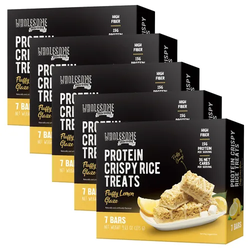 Vista 11 de Barritas de Arroz Crujiente de Proteína, 15g de Proteína, 3g-7g de Carbohidratos Netos, Bajo en Carbohidratos, Esponjoso, Suave, Gomoso, Sin Gluten