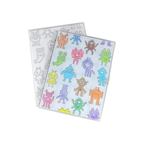 Vista 9 de UniKeep Game Case for Nintendo Switch Cartridges - Holds 60 Games - Color Your Own Bit Monsters