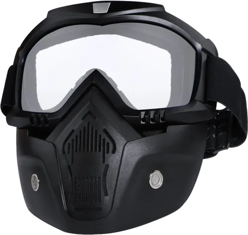 Vista 9 de Gafas de motocicleta con máscara facial desmontable, gafas de motocross de cara completa protectoras, gafas ATV, de bicicleta de tierra, MX