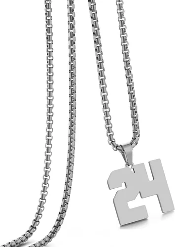 Vista 39 de Collar de Número Dorado para Hombre, Cadena de Acero Inoxidable con Colgante de Número para Atletas, Joyería Deportiva Personalizada para Niños