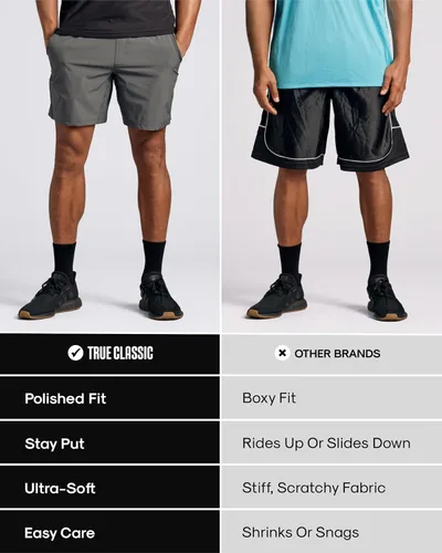 Vista 5 de True Classic Novedosos pantalones cortos para hombre, pantalones cortos de Negro
