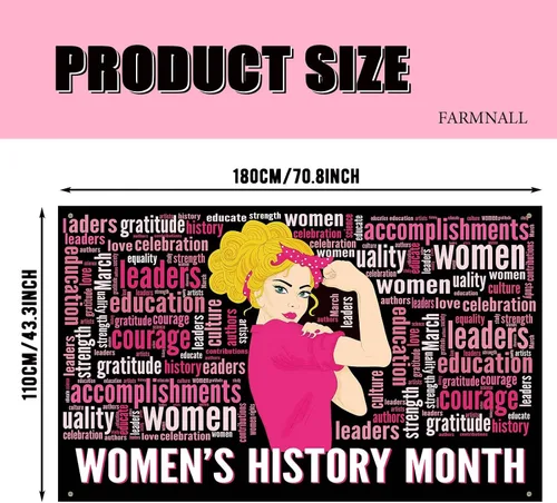 Vista 3 de Decoración del mes de la historia de las mujeres, telón de fondo del mes de la historia de las mujeres, póster decorativo para fiesta, fotografía