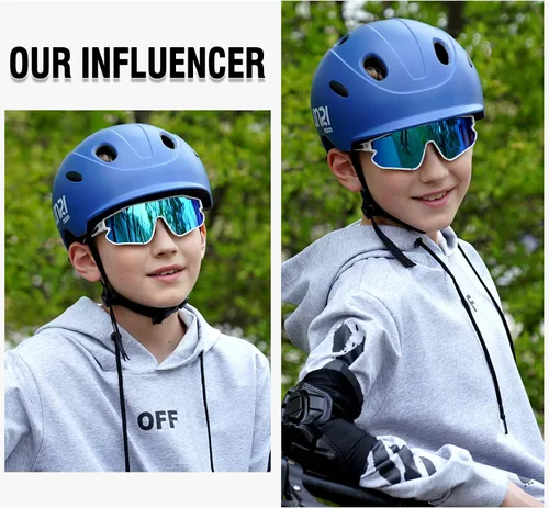 Vista 2 de DUCO Gafas de sol para niños y jóvenes, ligeras, con montura TR90, UV400, para béisbol, ciclismo, para niños y niñas, DK268