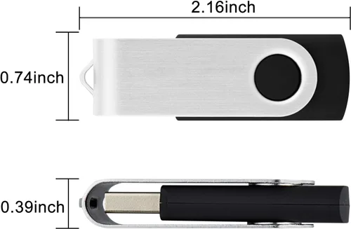 Vista 6 de KOOTION 20 unidades de unidades flash USB de 1 GB, unidades flash a granel, memorias 1G, unidades de pulgar giratorias 2.0, negro, paquete de 20
