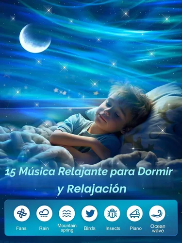 Vista 4 de One Fire Proyector de luces del norte, proyector de galaxia para dormitorio Más de 300 modos de iluminación, 15 ruido blanco y Bluetooth, control