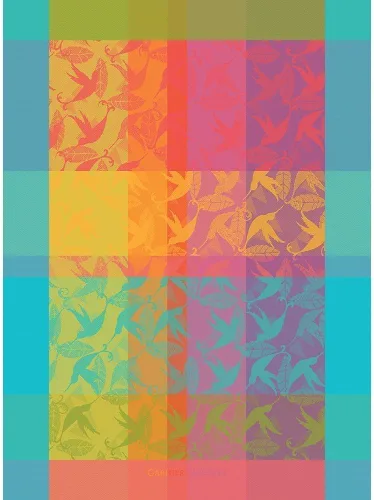 Vista 4 de Garnier Thiebaut Hortensia Blue - Toalla de cocina francesa (hortensia azul, 22 x 30 pulgadas), algodón, jacquard