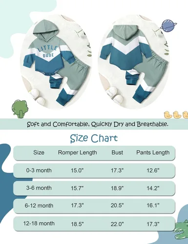 Vista 7 de Ropa para bebé niño, bloque de color, sudadera con capucha de gran tamaño, mameluco, pantalones largos, conjunto de trajes de otoño e invierno