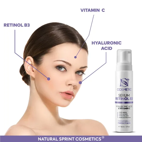 Vista 6 de Suero facial antienvejecimiento con retinol, vitamina C, vitamina B3 y ácido hialurónico - Hidratación profunda, refuerzo de colágeno, reducción